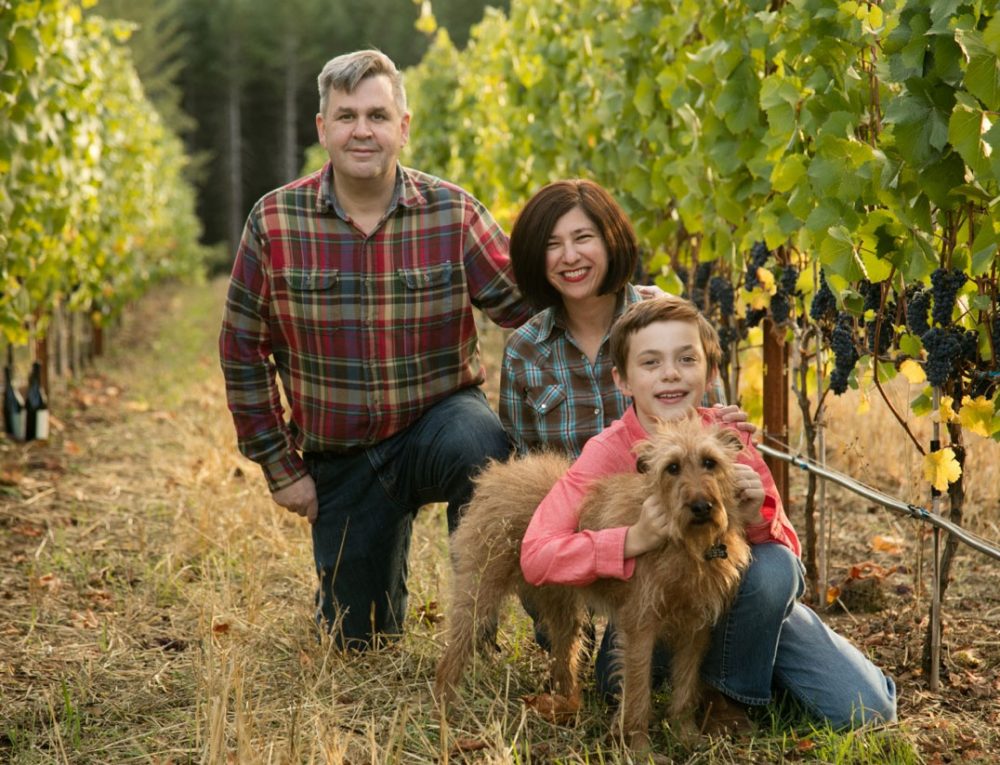 Sylvanus family in the vineyard