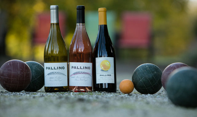 Three bottles of Pallino wine