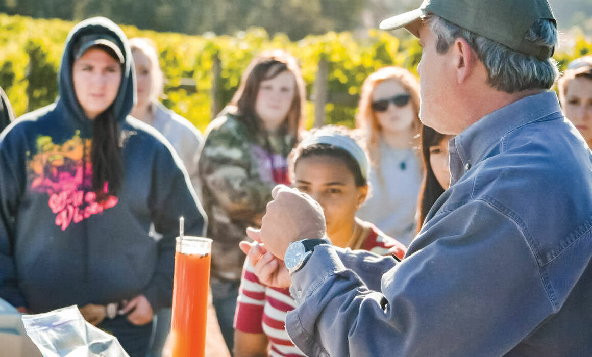 Students from Yamhill Carlton High School Viticulture program / Photo Courtesy of: Ken Wright Cellars