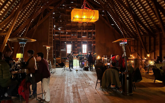 Event in a barn with a band